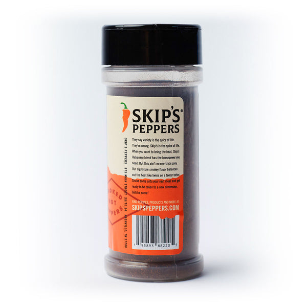 Backside of a Skip's Peppers Habanero blend jar